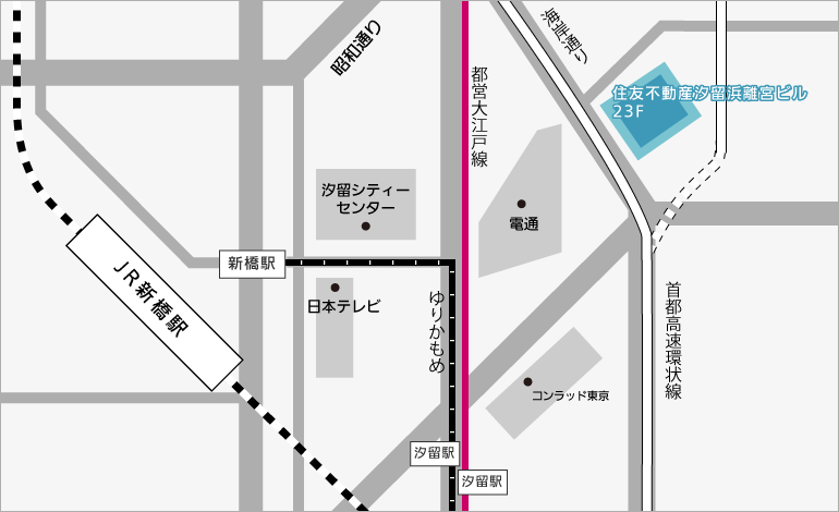 東京本社・東京オフィスの地図